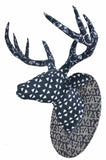 Animal Head DEER Paper Mache- Wrapped in Fabric