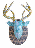 Animal Head DEER Paper Mache- Wrapped in Fabric